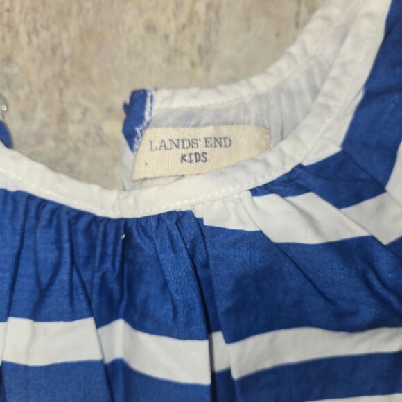 Lands' End Blue and White Cap Sleeve Dress - Picture 2 of 2